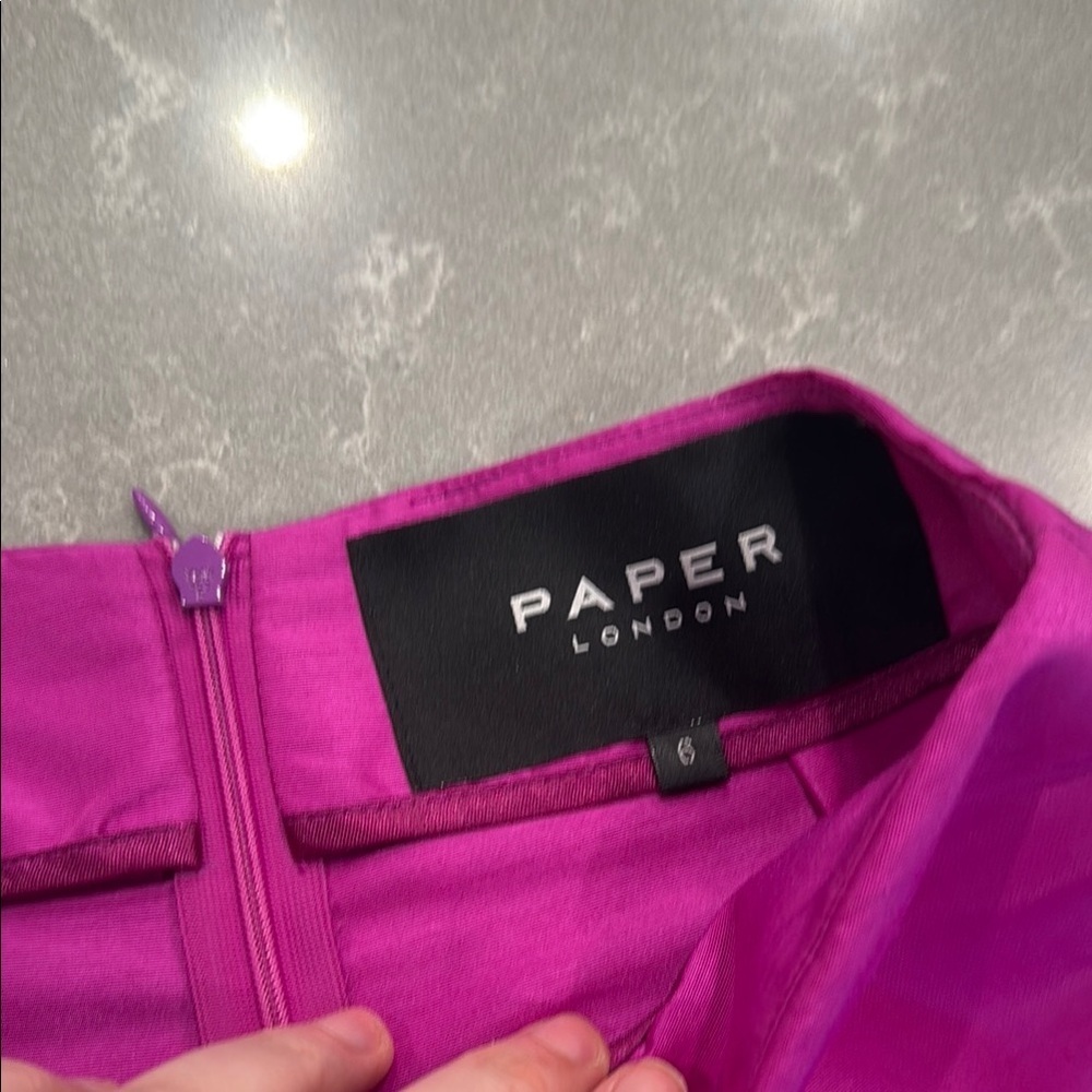 Fuchsia High Waist Women's Shorts by Paper London - Picture 3 of 7